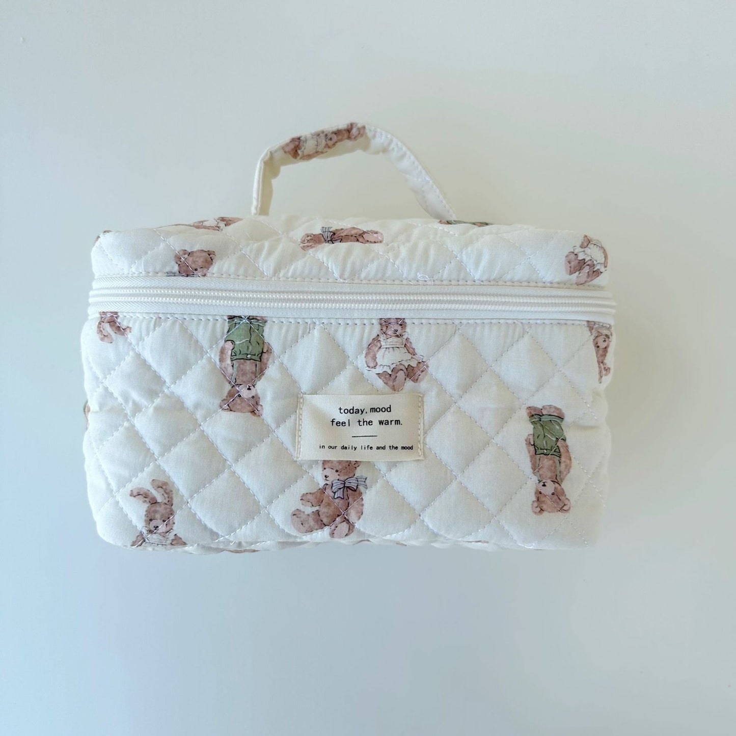 Portable Large Capacity Storage Quilted Cotton Cosmetic Bags