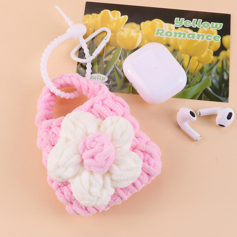 Knitted Earphone Sleeves Apple Protective Female Coin Purses