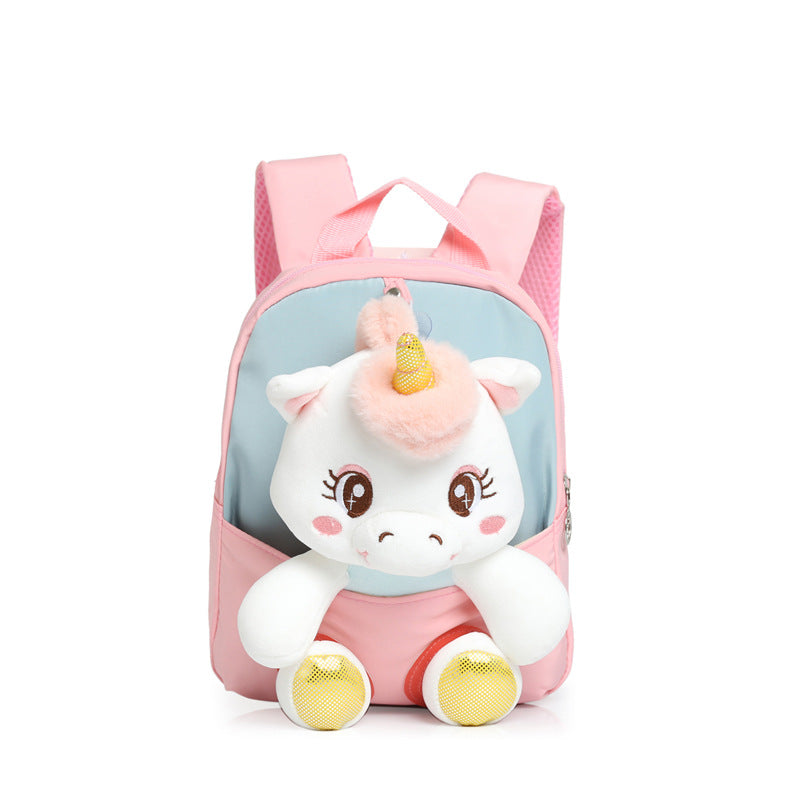 Cartoon Plush Korean Style Unicorn Doll Children's Backpacks