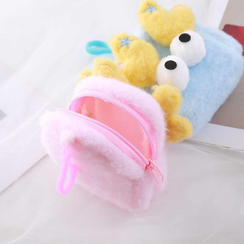 Fashion Big Stereo Eyes Small Plush Candy Color Coin Purses