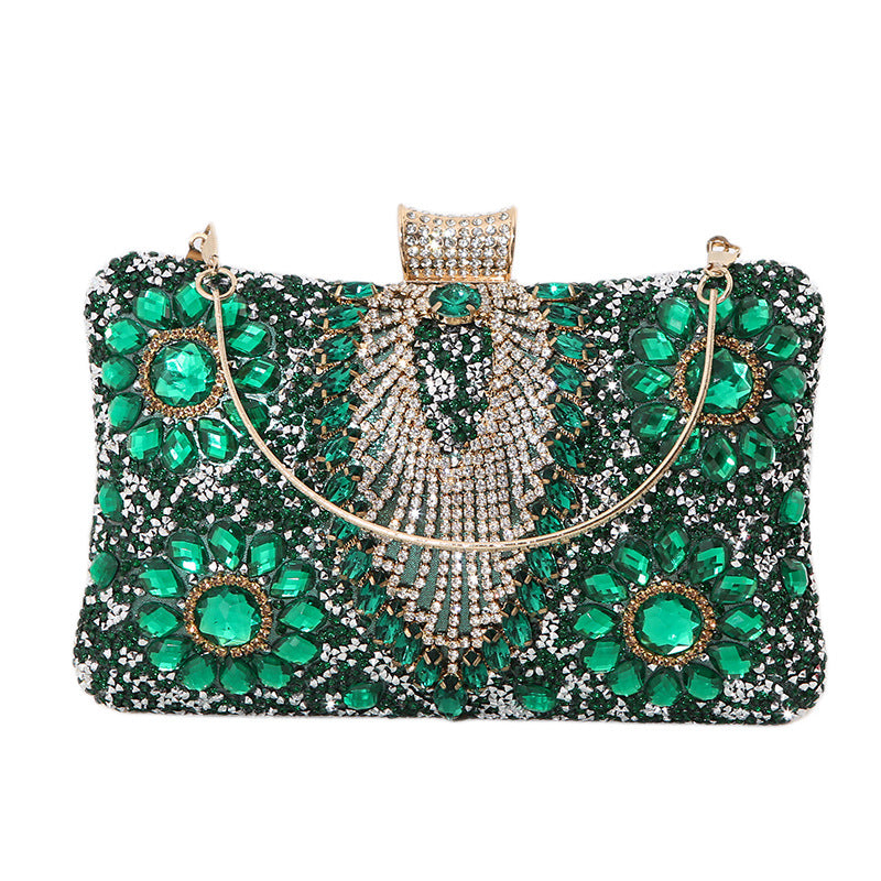 Women's Diamond Banquet Dress Portable Small Square Evening Bags