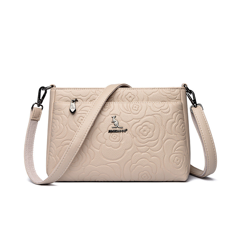 Female Kangaroo Simple Embossed Mom Large Crossbody Bags