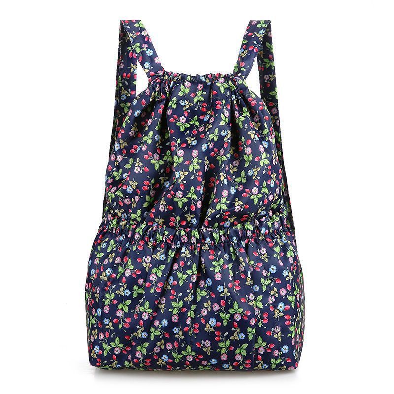 Women's Fashionable Simple Printed Drawstring Pocket Lightweight Backpacks