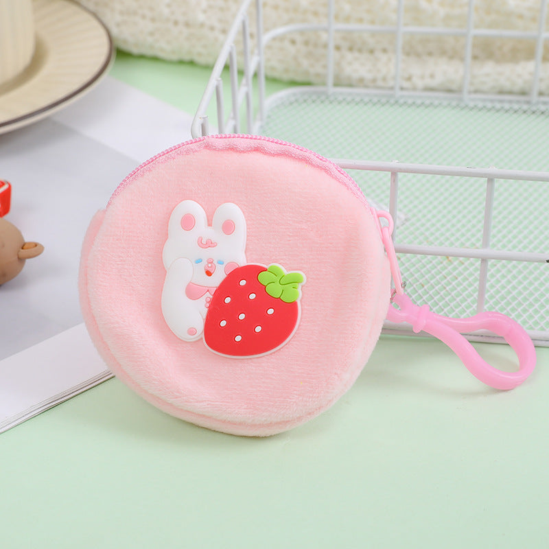 Cartoon Cute Plush Zipper Round Portable Children's Coin Purse