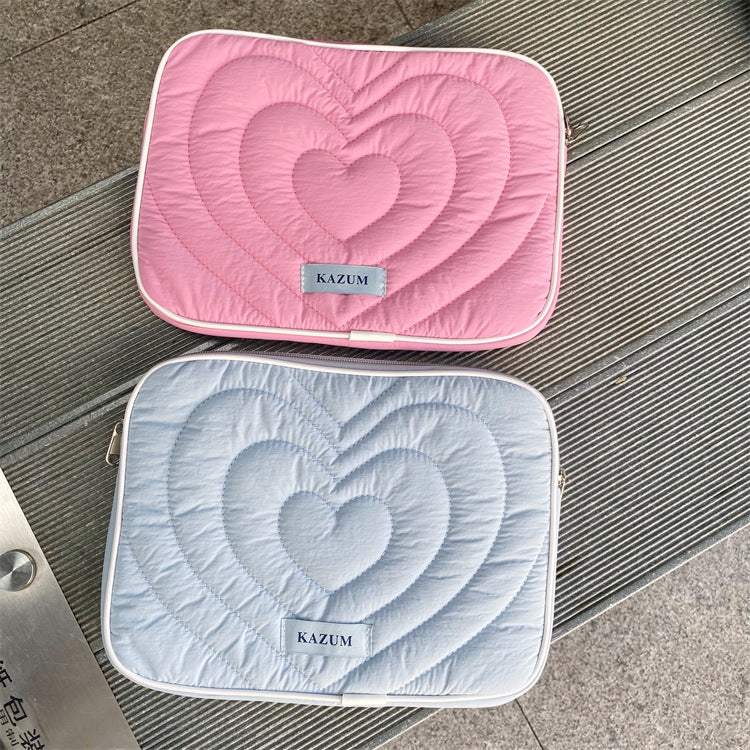 Peach Heart Cute Soft Pc Notebook Tablet Bags