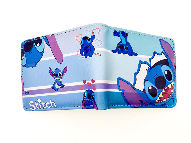 Cute Cartoon Stitch Short Blue Long Ladies Wallets