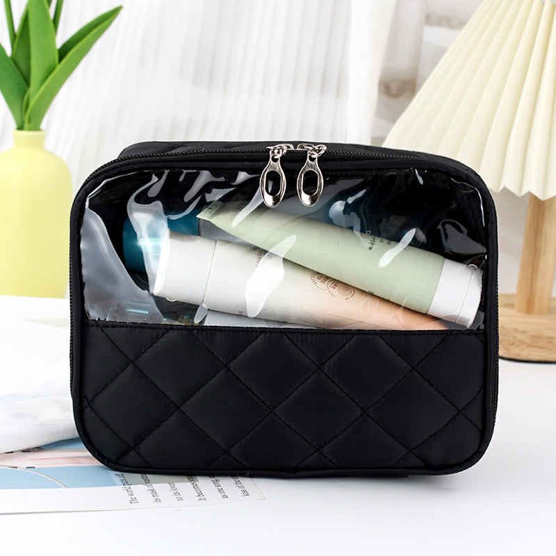 Translucent Leopard Tattoo Embroidery Lattice Large Cosmetic Bags