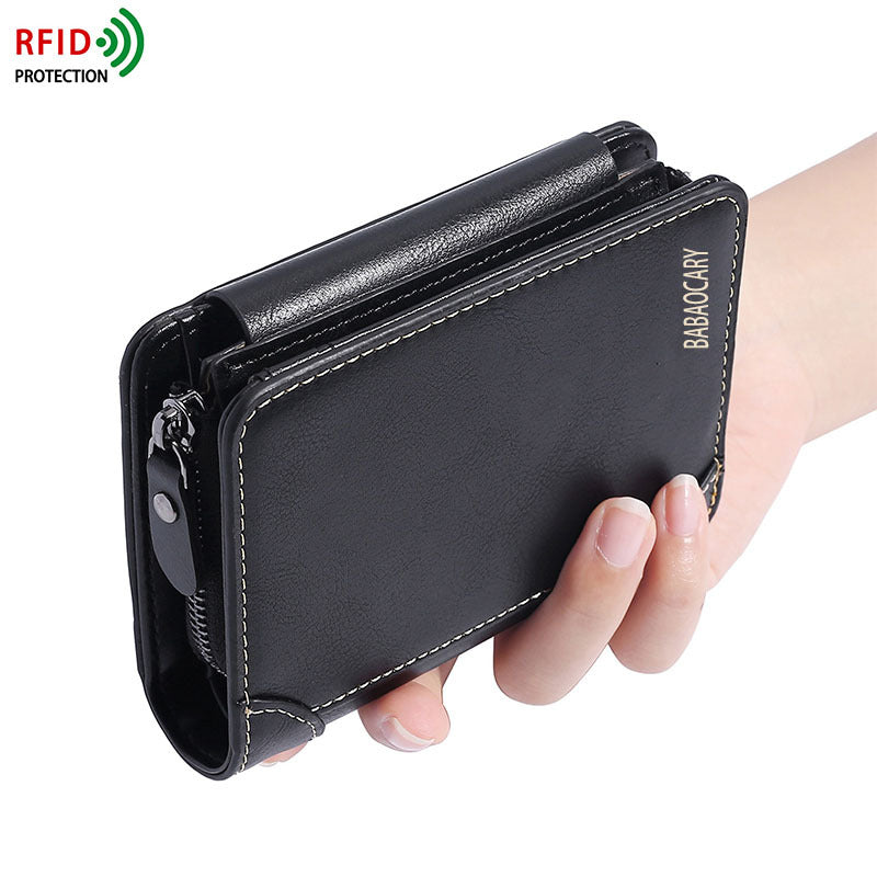 Men's Stylish Vintage Business Multifunction Zipper Coin Purses