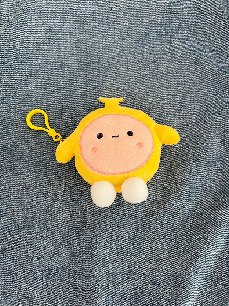 Porte-monnaie rond en peluche avec pendentif en forme d'œuf mignon