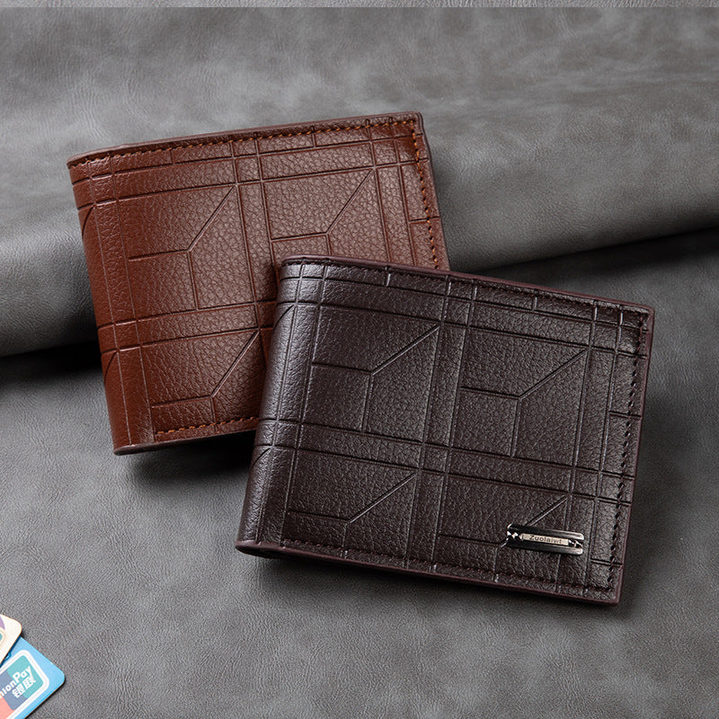 Men's Business Short Retro Portable Two-fold Men's Wallets