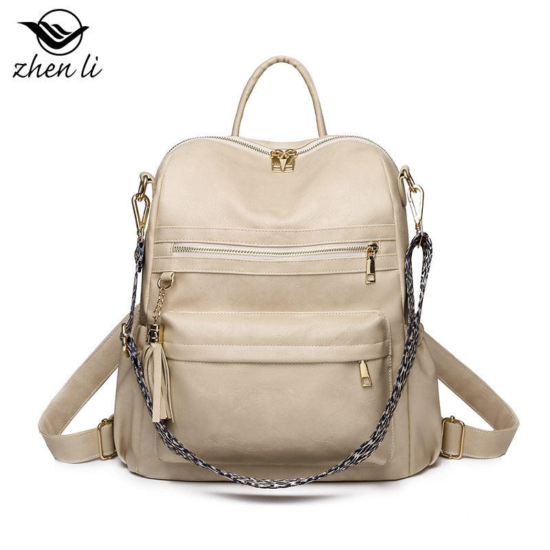 Women's Large Capacity Trendy Retro Soft Leather Backpacks