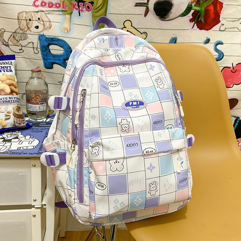 Primary Plaid Junior High Quality Custom Elementary School Students' Schoolbags