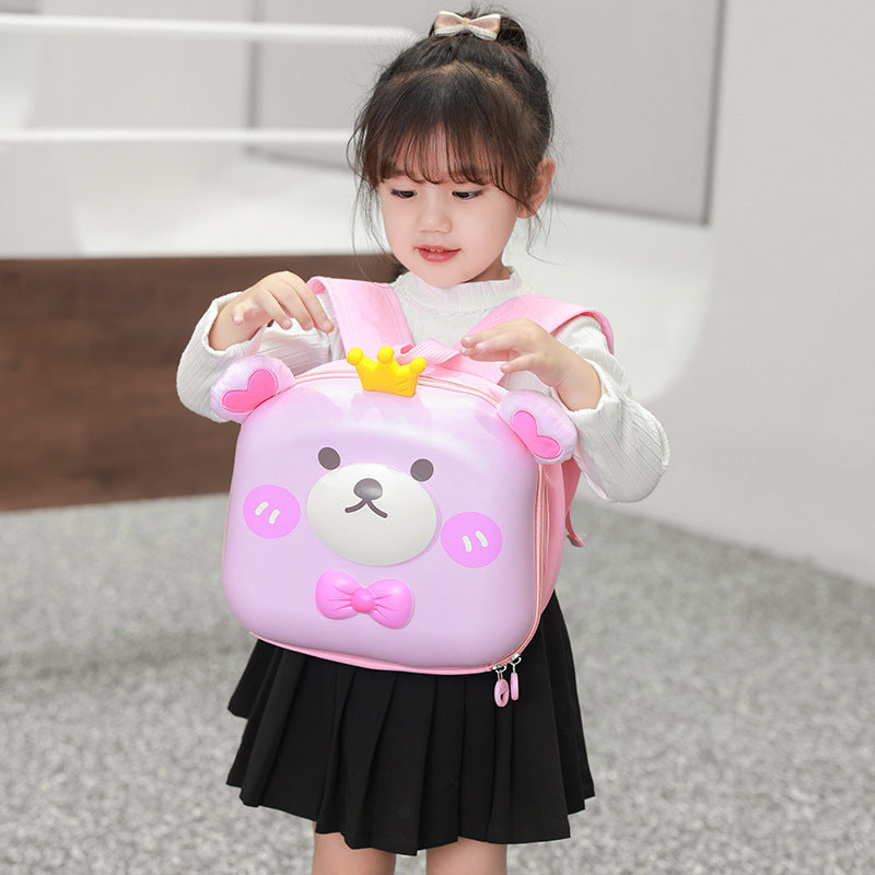 Children's Cute Cartoon Egg Shell Crown Bear Learn Children's Backpacks