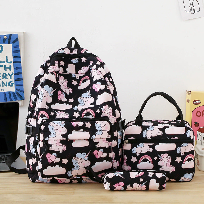 Cartoon Burden Reduction Large Capacity Three-piece Elementary School Students' Schoolbags