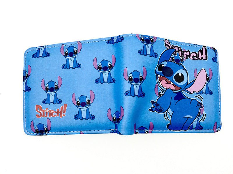 Cute Cartoon Stitch Short Blue Long Ladies Wallets