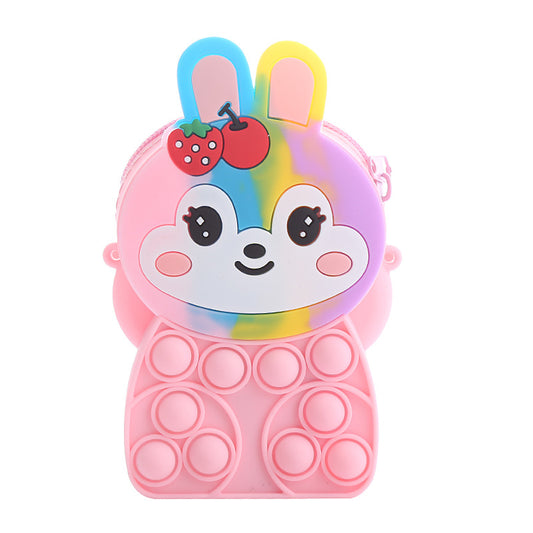 Porte-monnaie en Silicone pour enfants, lapin, rangement de gelée de bonbons, porte-monnaie à main