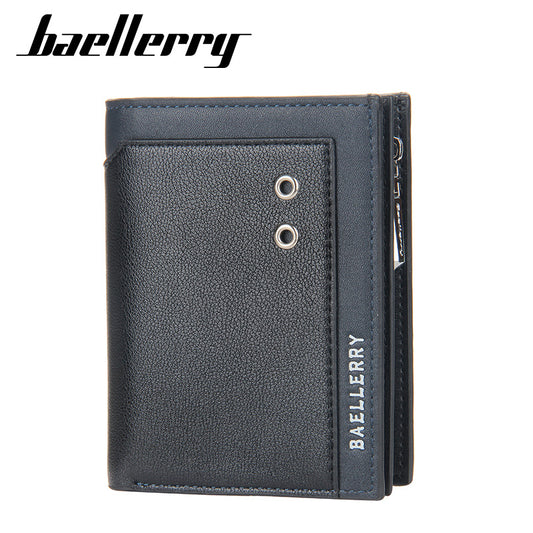 Men's Short Business Hasp Zipper Vertical Men's Wallets