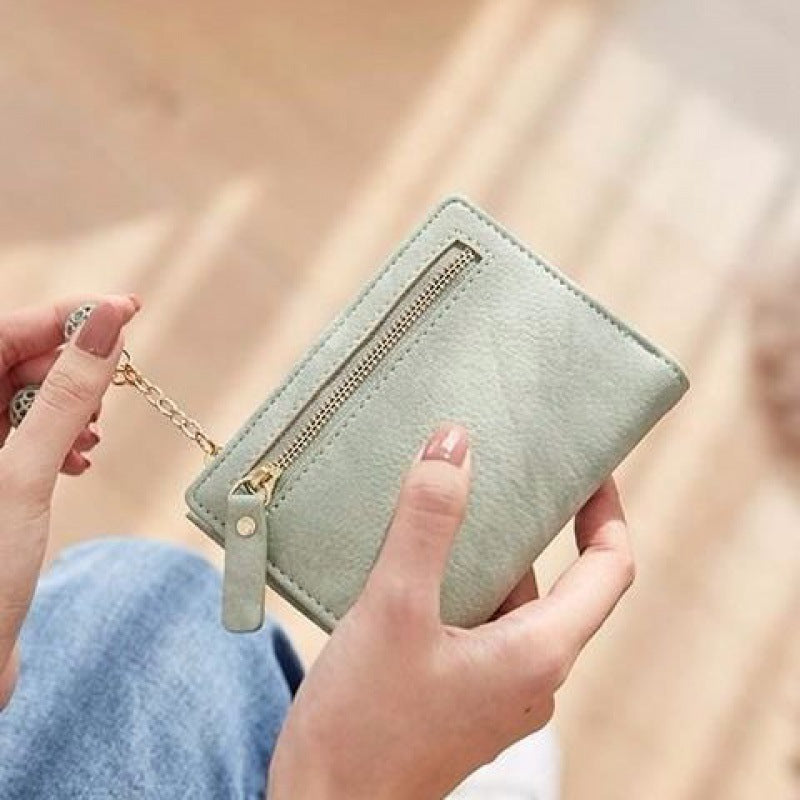 Women's Short Fresh Folding Korean Style Personality Ladies Wallets