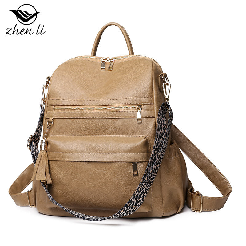 Women's Large Capacity Trendy Retro Soft Leather Backpacks