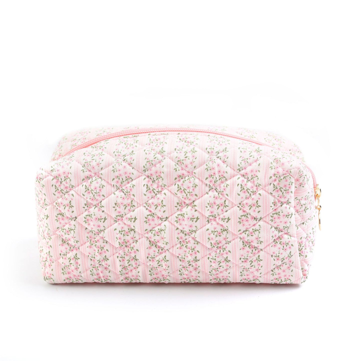 Floral Quilting Zipper Large Capacity Carrying Cosmetic Bags