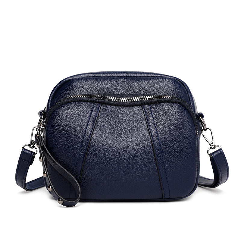 Women's Small Square With Zip Simple Soft Shoulder Bags