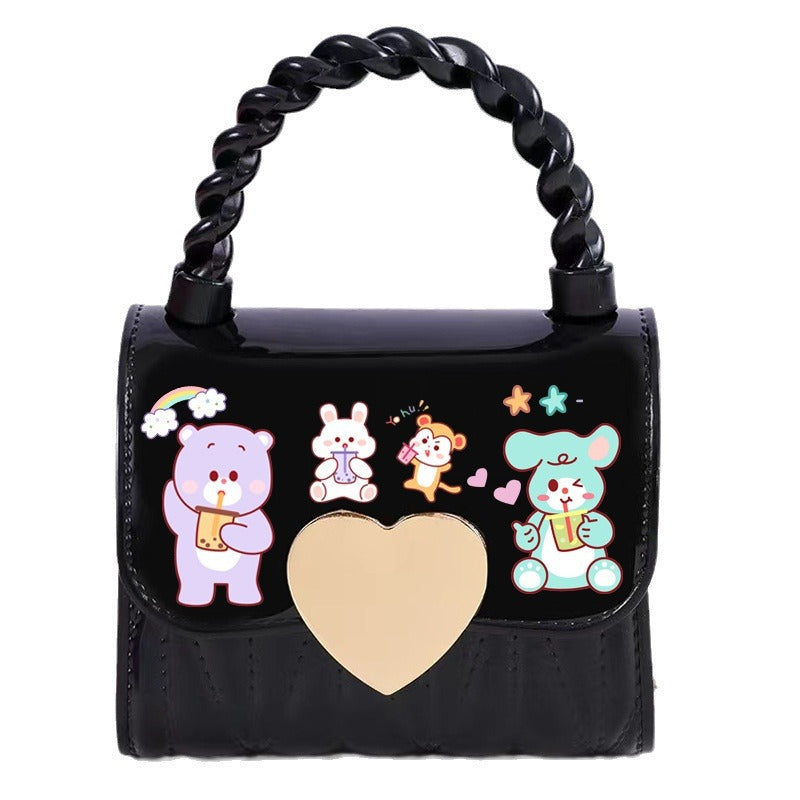 Children's Cartoon Bear Fashion Jelly Cute Little Children's Shoulder Bags