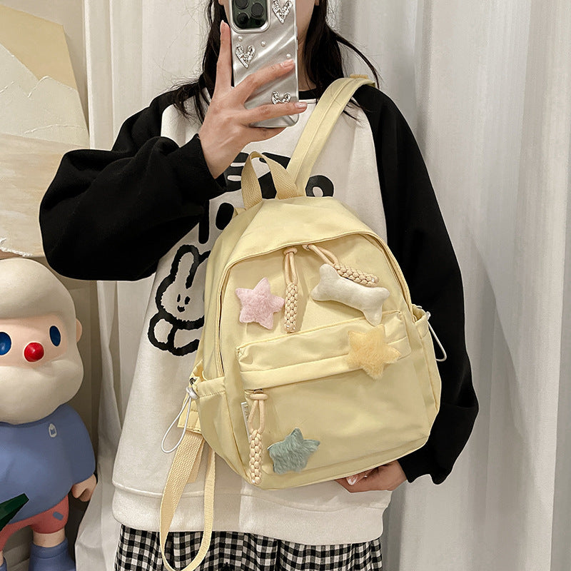 College Simple Cute Five-pointed Star Bone Backpacks