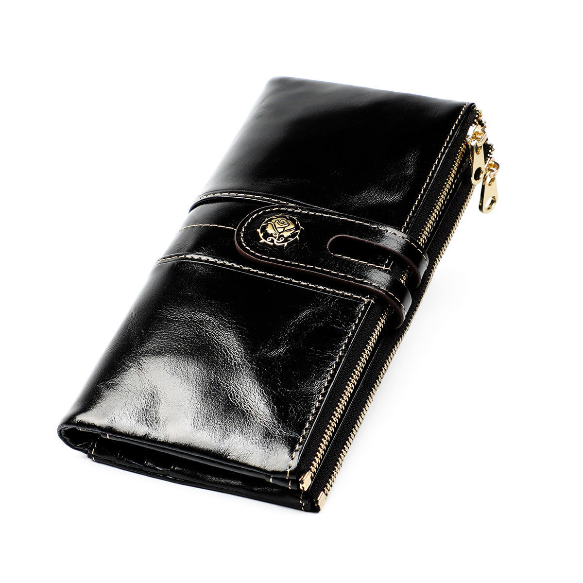 Women's Leather High-grade Long Cowhide Clutch Zipper Ladies Wallets