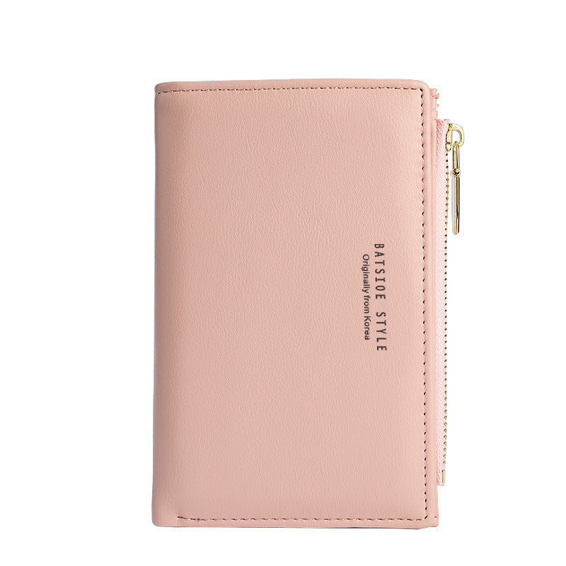 Women's Small European Korean Simple Side Zipper Ladies Wallets