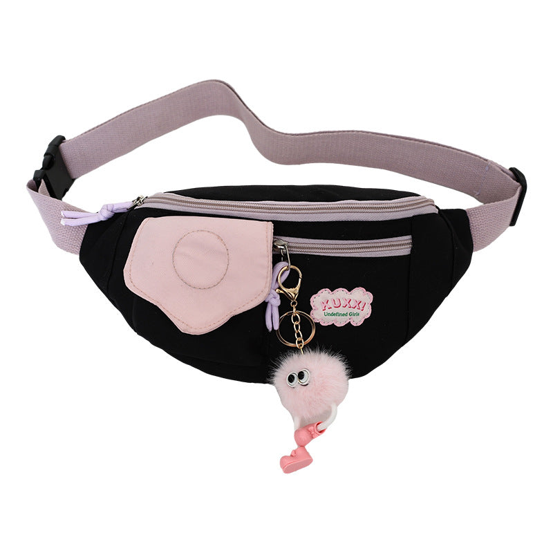 Contrast Color Mori Sweet Canvas Female Summer Waist Packs