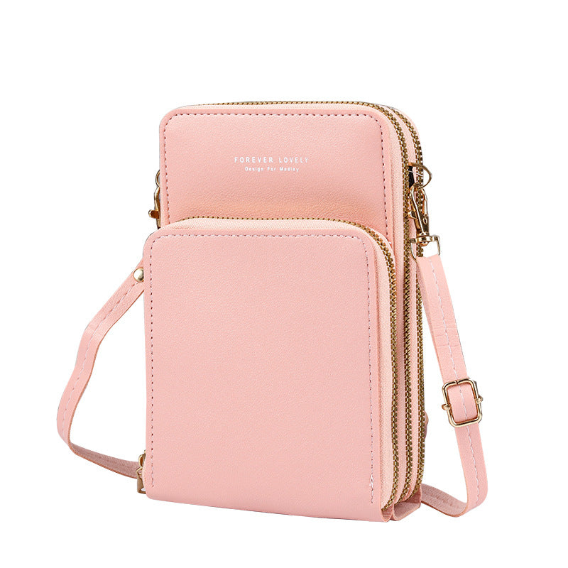 Women's Solid Color Fashion Simple Small Touch Screen Phone Bags