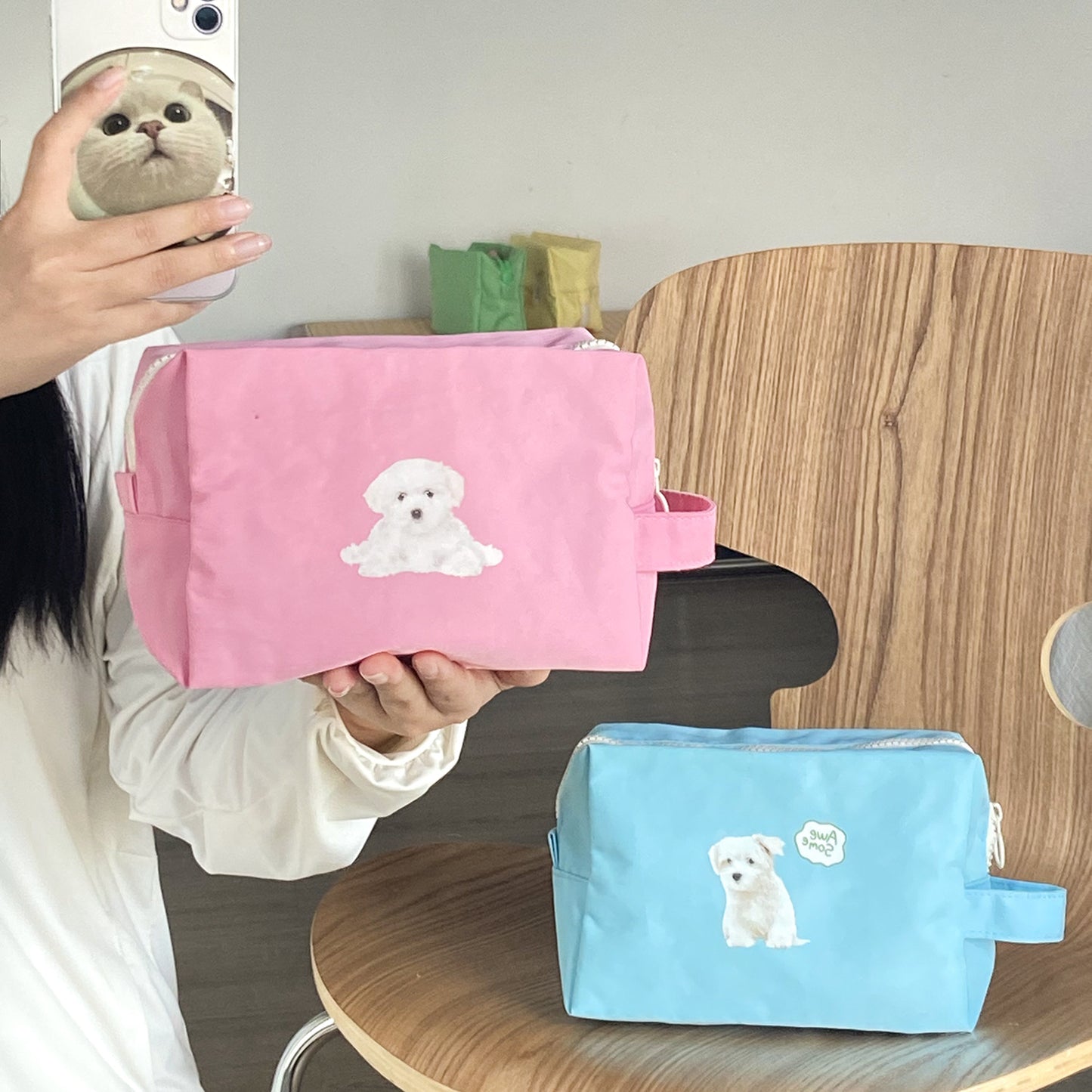 Repair Dog Cute Salt Portable Large Capacity Cosmetic Bags