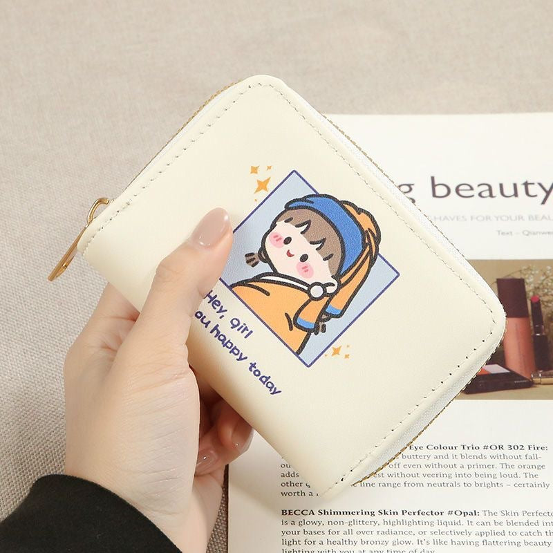 Female Cartoon Cute Heart Short Certificate Coin Purses