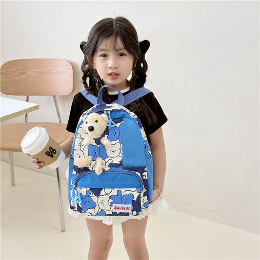 Children's Cartoon Cute Printed Canvas Bear Year-old Backpacks