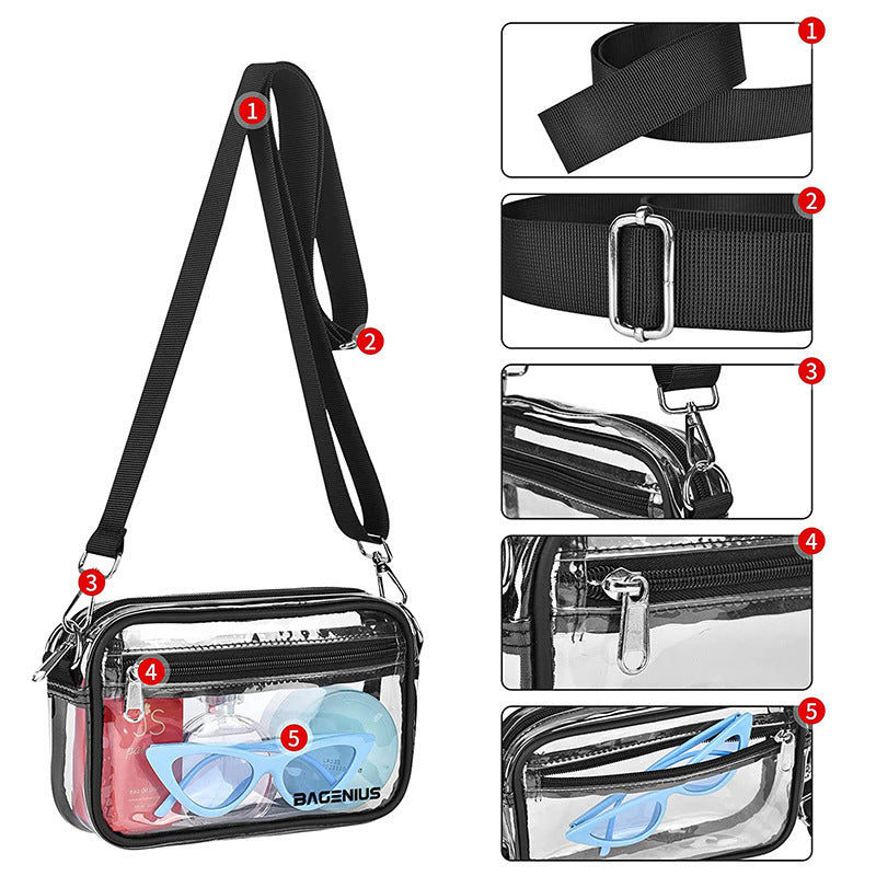 Simple Transparent Waterproof Clutch Storage Detachable Cosmetic Bags