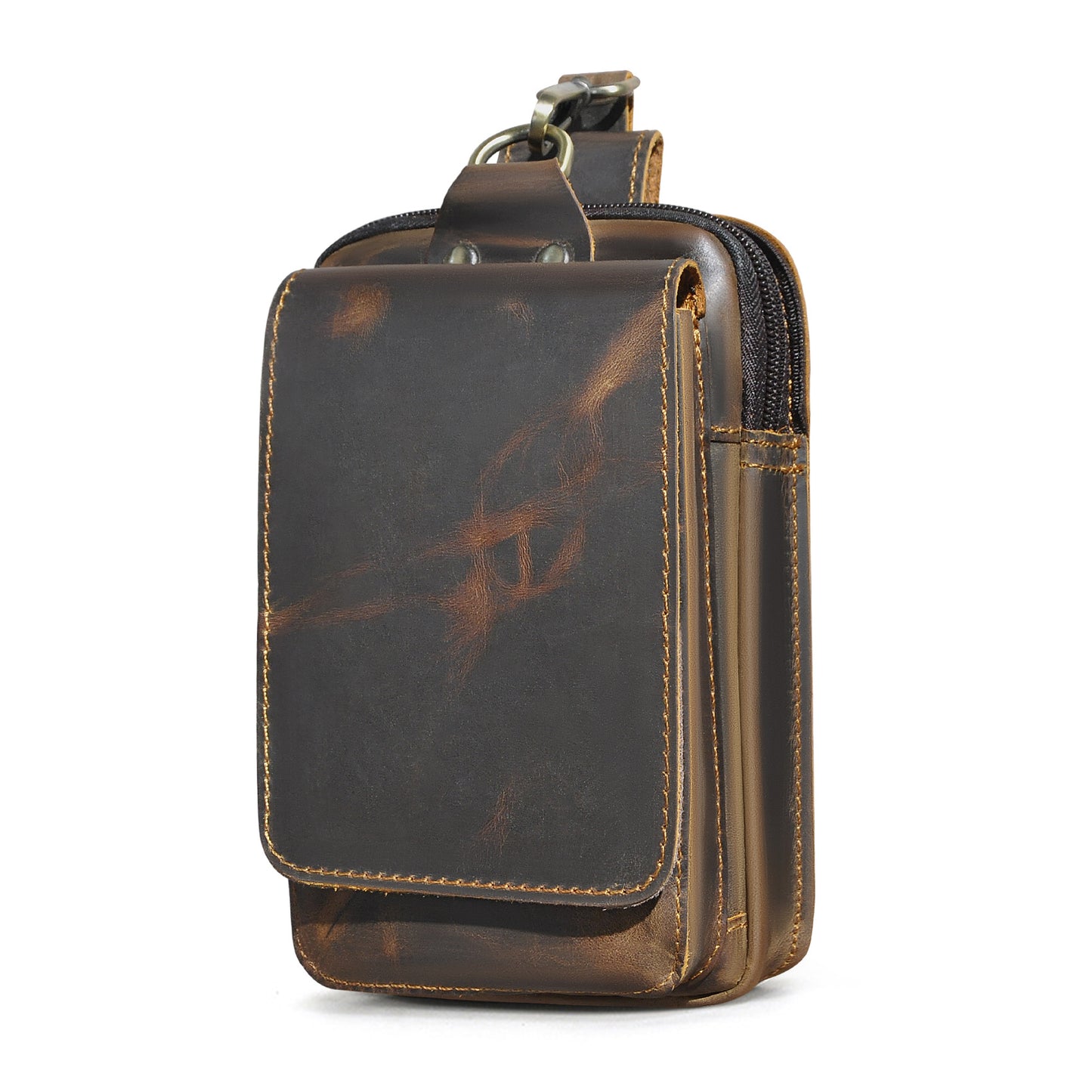 Men's Layer Crazy Horse Skin Cowhide Trendy Men's Chest Bags