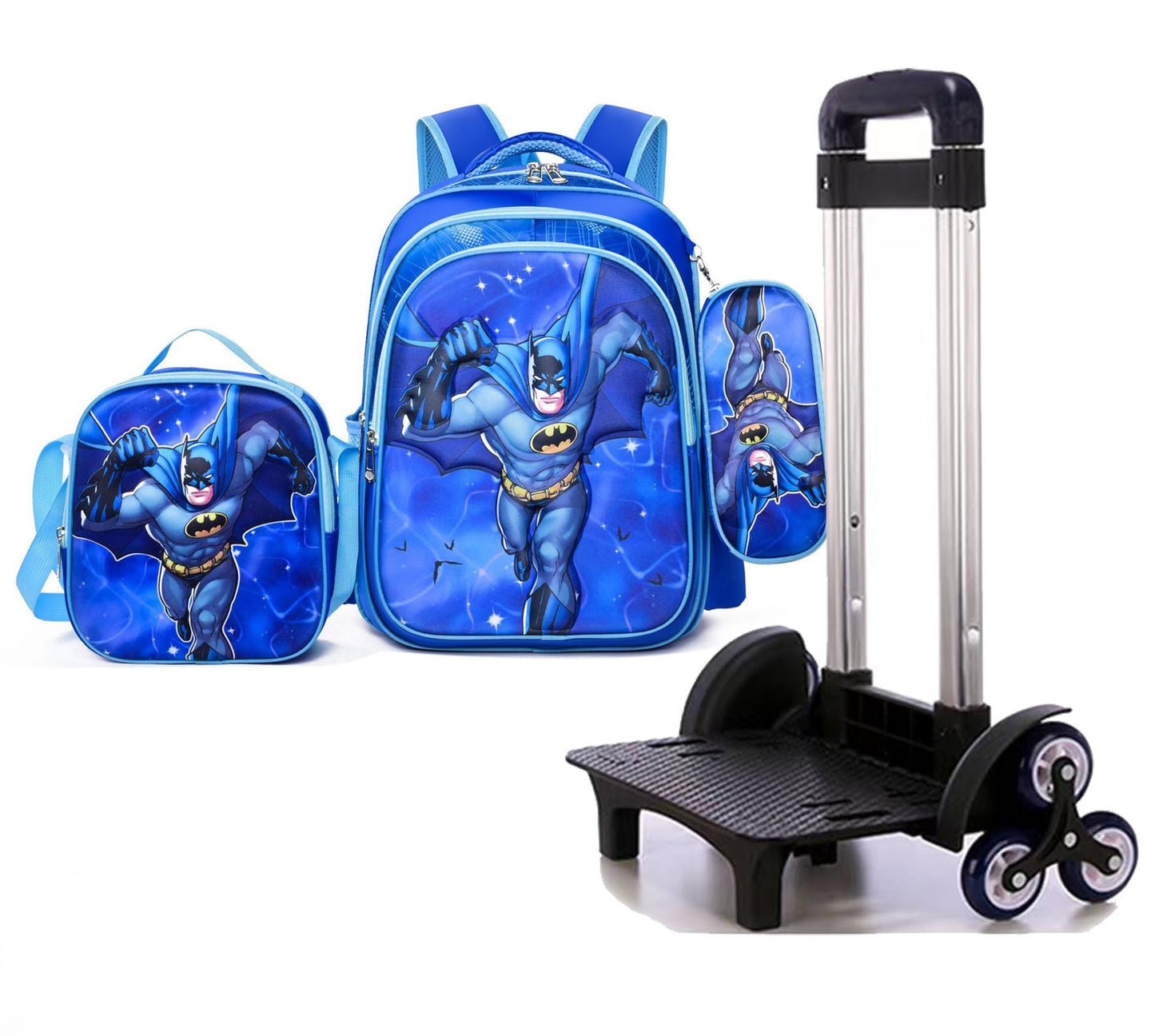 Children's With Light Cartoon Six-wheel Two-wheel Ladder Elementary School Students' Schoolbags