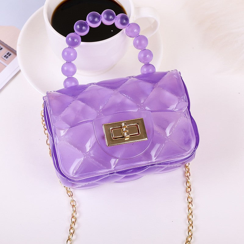 Women's Fashion Pearl Chain Portable Mini Jelly Children's Coin Purse