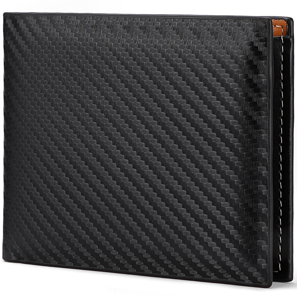 Men's New Carbon Fiber Zipper Horizontal Men's Wallets