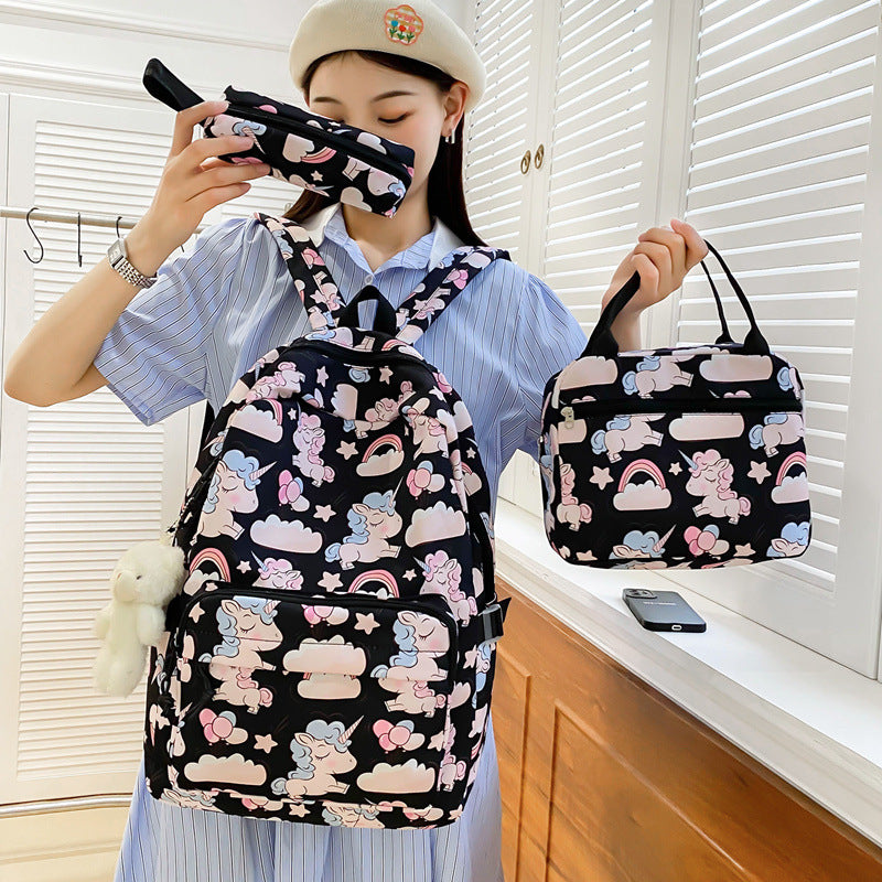 Cartoon Burden Reduction Large Capacity Three-piece Elementary School Students' Schoolbags