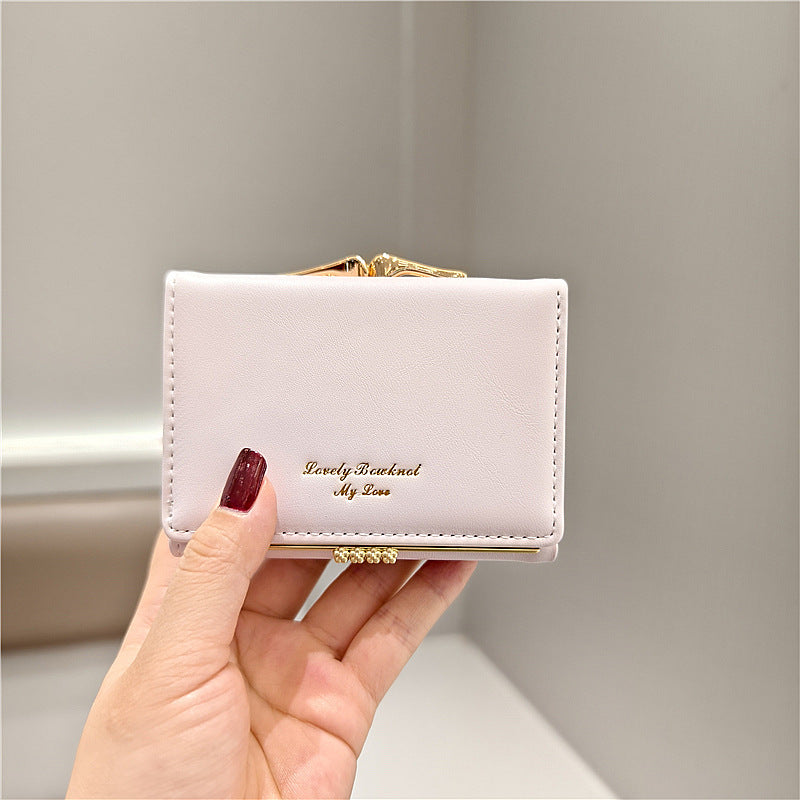 Women's Solid Color Short Small Clip Simple Ladies Wallets