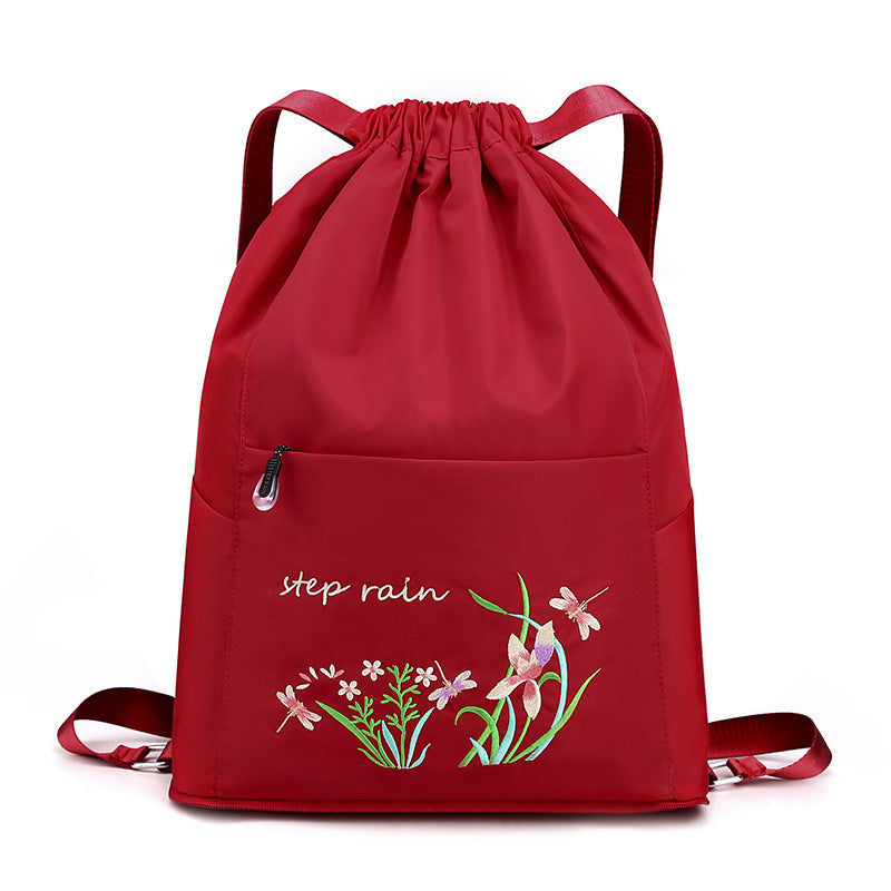 Women's Dry Wet Separation Large Capacity Embroidered Travel Bags