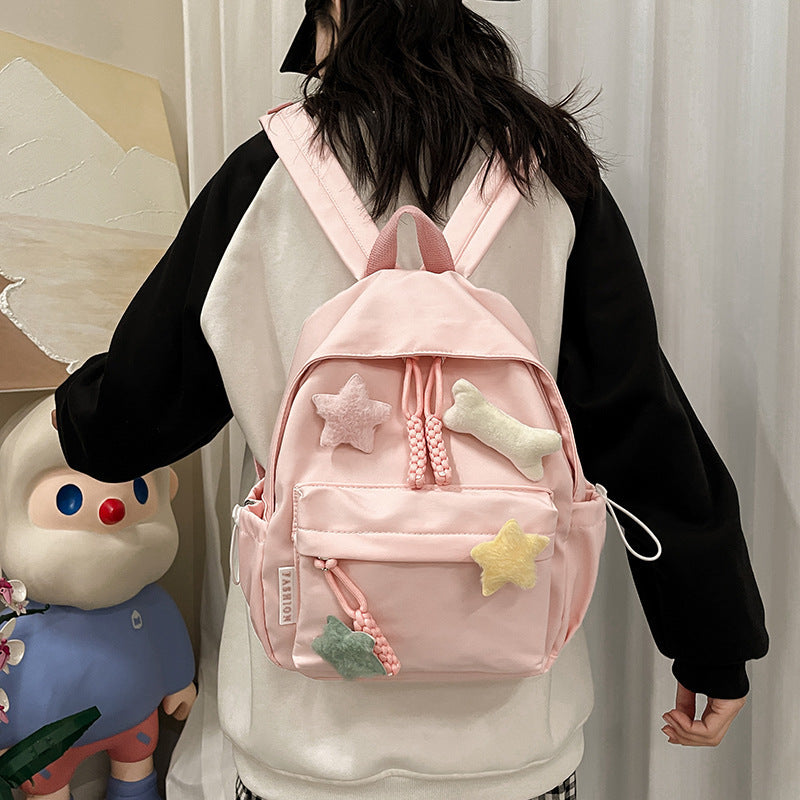 College Simple Cute Five-pointed Star Bone Backpacks