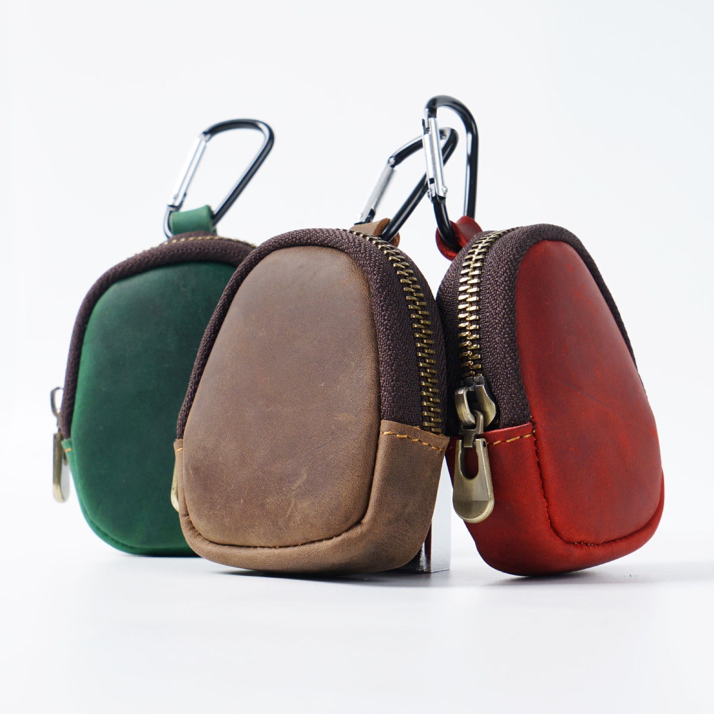 Style Green Cowhide Small Zipper Shell Coin Purses