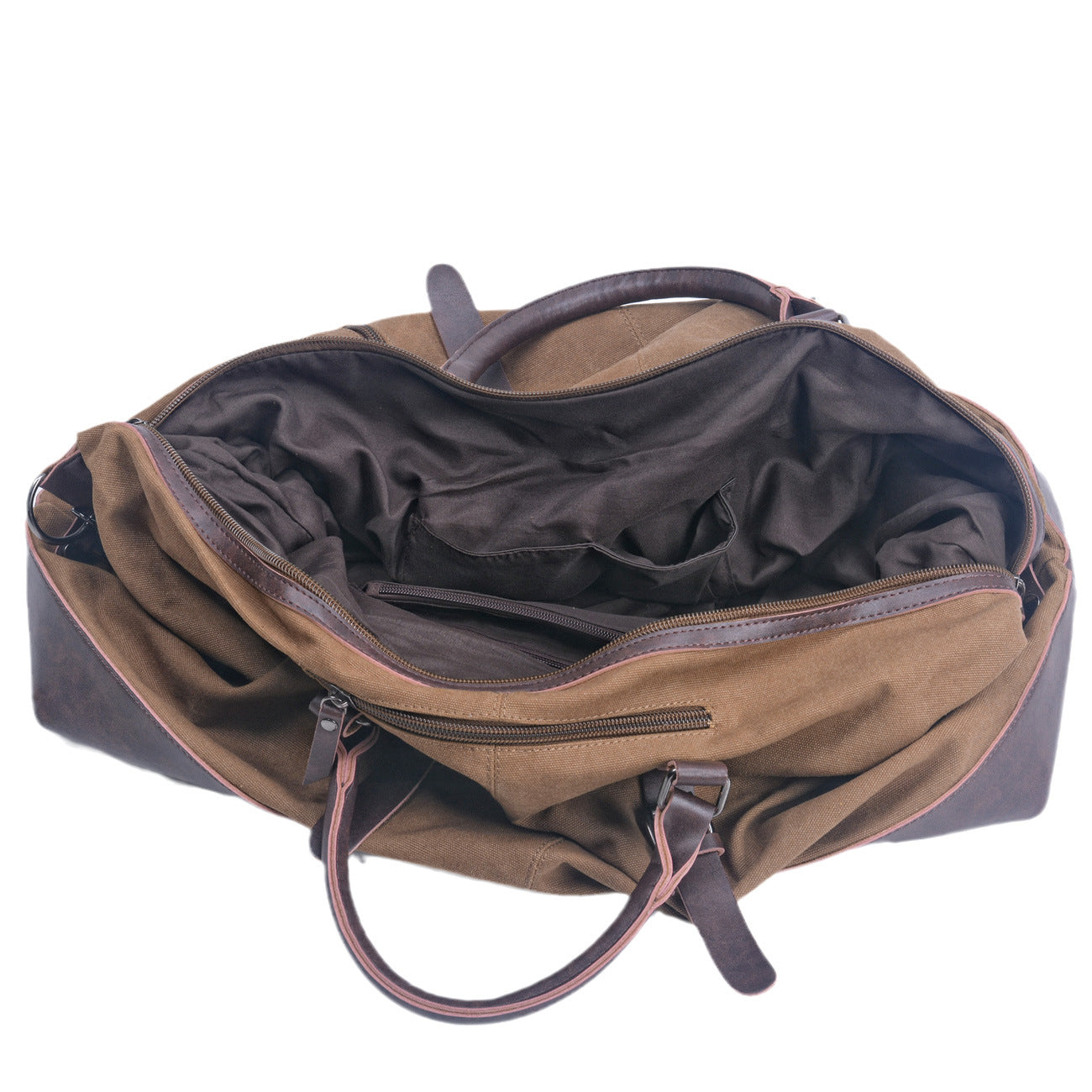 Men's Capacity Portable Canvas With Imitation Leather Bags