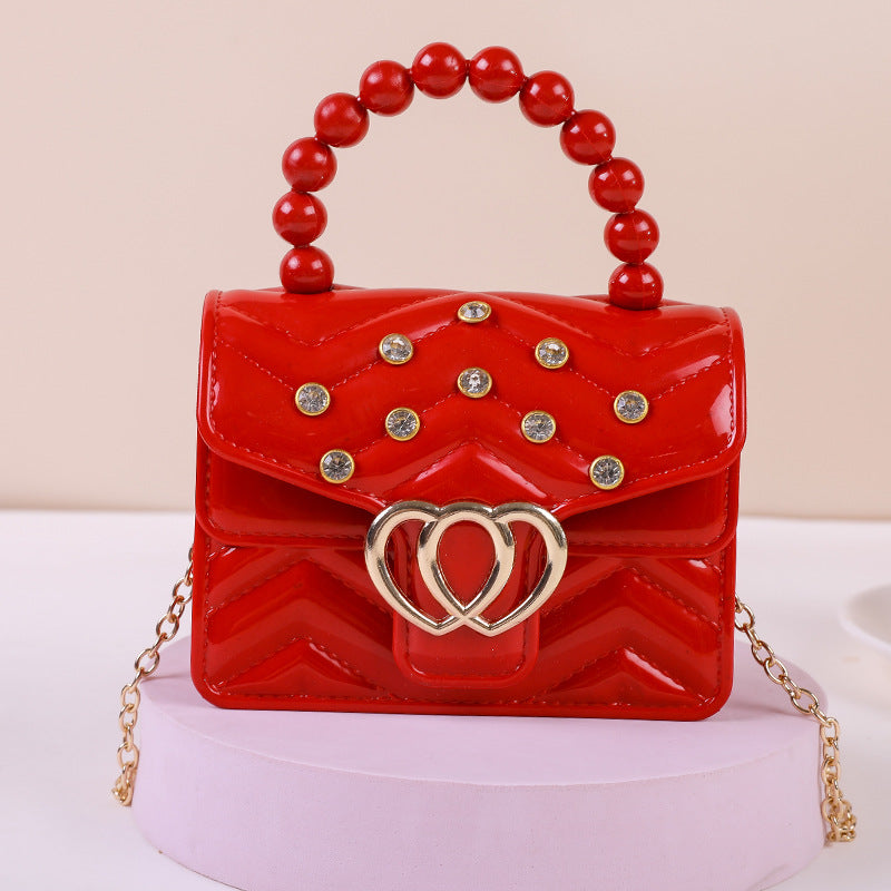 Candy Color Mini Chain Pearl Hand Children's Shoulder Bags