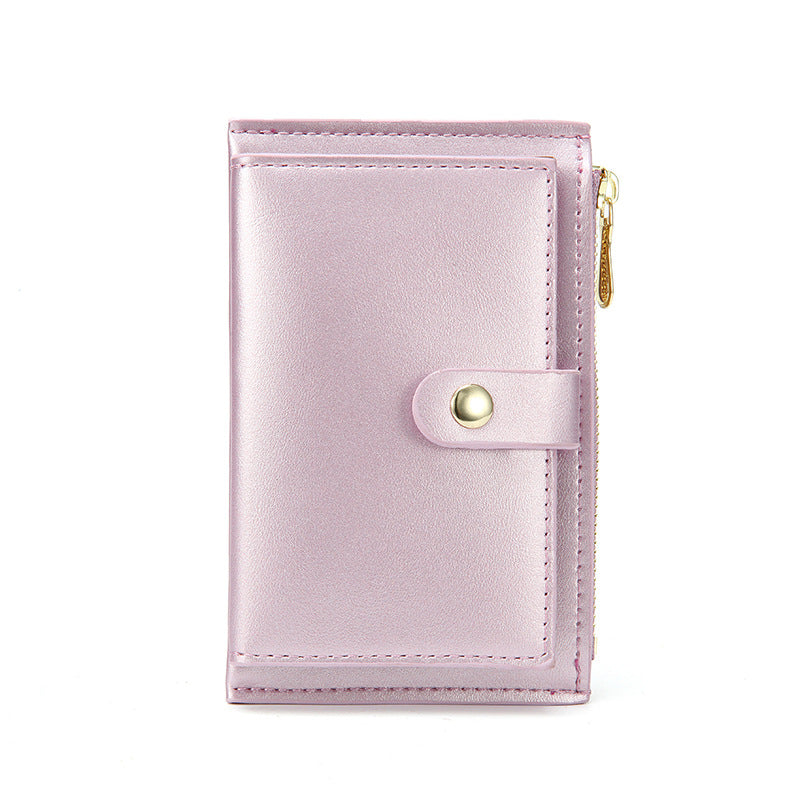 Women's Simple Korean Style Pearl Small Zipper Ladies Wallets