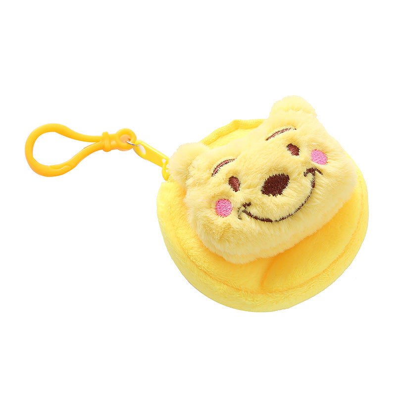 Cute Plush Doll Hairstyle Cartoon Zipper Storage Mini Purses