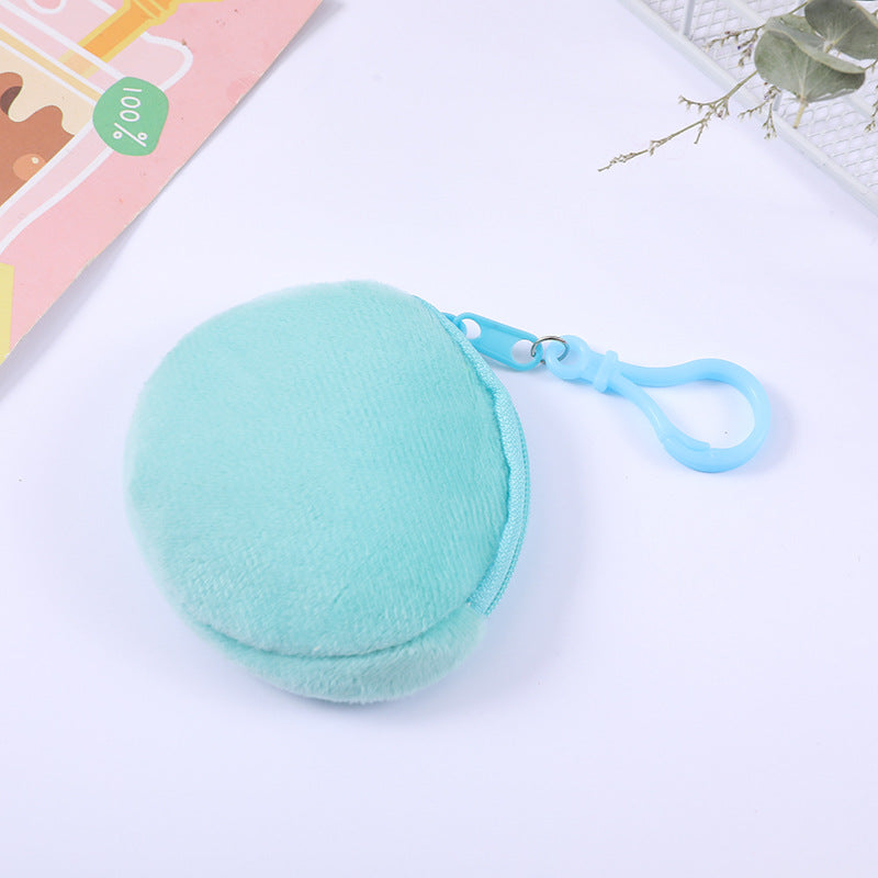 Plush Zipper Round Mini Cute Storage Crane Coin Purses