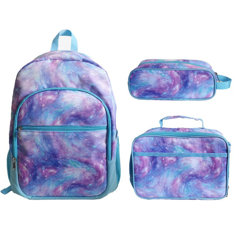 Children's Autumn Three-piece Unicorn Lunch Pencil Suit Elementary School Students' Schoolbags